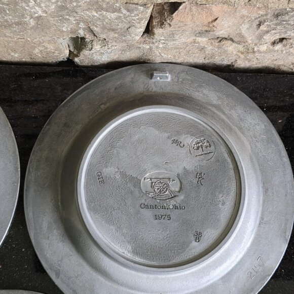 Set of 6 Vintage American Revolution Pewter Bicentennial Plates 1776-1976 - Picture 16 of 16